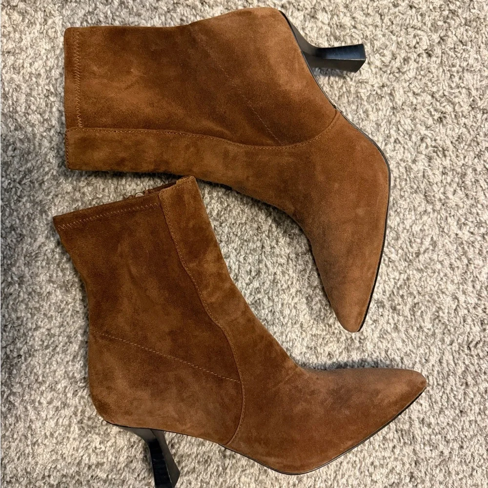 Madewell Justine ankle boot - suede dark coffee size 9 - Picture 6 of 10